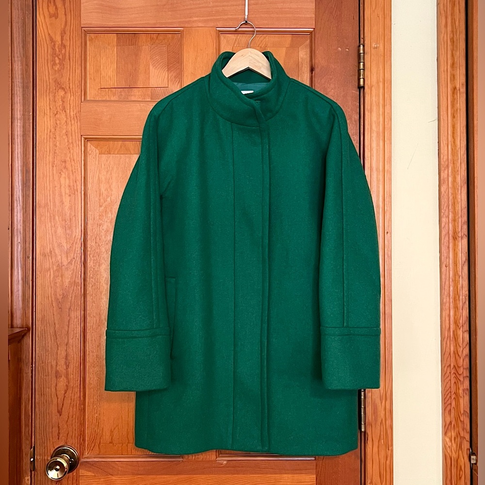 Incredible Emerald Green Wool Coat J.Crew Size 10